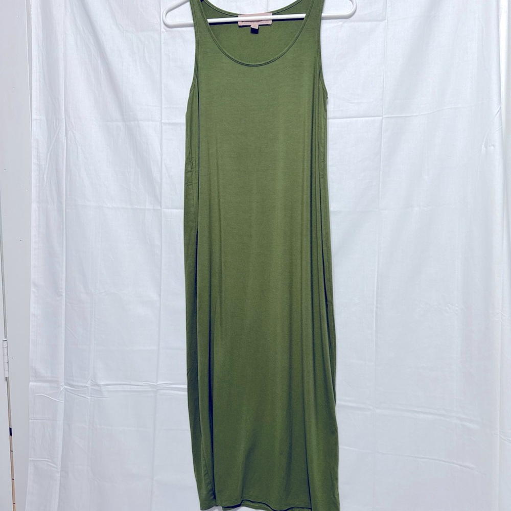 Philosophy long sleeveless green dress women’s size S